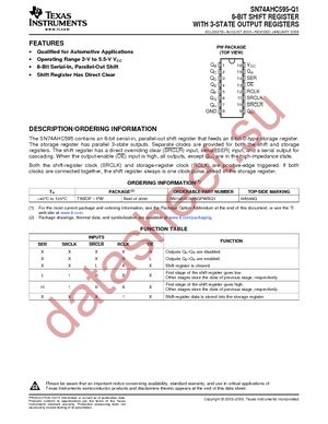 SN74AHC595QPWRQ1 datasheet  